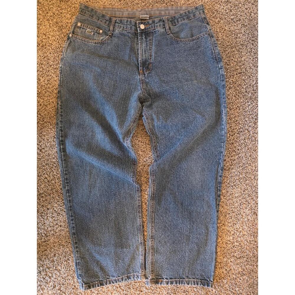 Vintage Lacoste Denim Jeans Men’s Size 38 Blue Straight Leg Classic Croc Logo